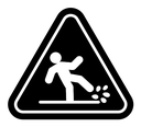 Wet floor sign icon