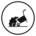 Wheelbarrow unloading icon