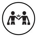 Win-win business deal icon