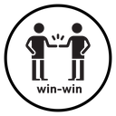 Win-win business deal icon