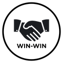 Win-win business deal icon