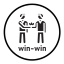Win-win business deal icon