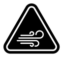 Wind warning sign icon