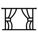Window Curtain Black Filled icon