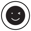 Winking eye Black Filled icon