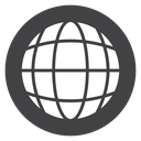 Wireframe Globe Black Filled icon