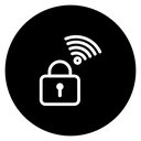 Wireless Security Lock Black Filled icon