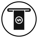 Withdraw Money in ATM Black Filled icon