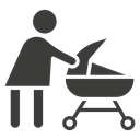 Woman with Baby Stroller icon