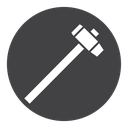 Wooden Mallet Black Filled icon