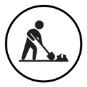 Worker digging icon