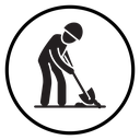 Worker digging icon