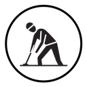 Worker digging icon