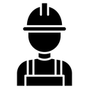 Worker Hard Hat Overalls icon