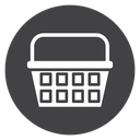 Woven Grid Basket Black Filled icon