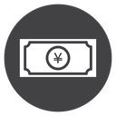 Yen Banknote Black Filled icon