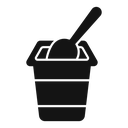 Yogurt container with a spoon icon