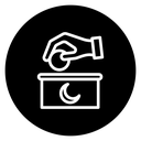 Zakat Donation Box Black Filled icon