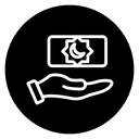 Zakat with money gift icon