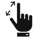 Zoom Gesture Black Filled icon