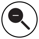 Zoom Out Circle Button Black Filled icon