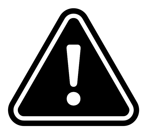 Warning attention sign black filled icon
