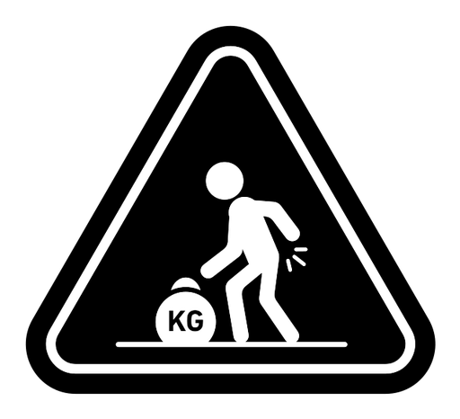 Warning heavy object sign black filled icon