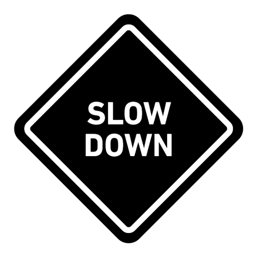 Slow down sign black filled icon