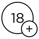 18 Plus Circle Badge icon