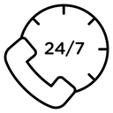 24 7 call support icon