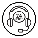 24 hrs support or service icon