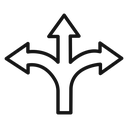 3 arrow way icon