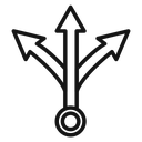 3 arrow way icon