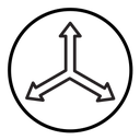 3 arrow way icon