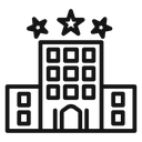3 star Hotel Black Outline icon