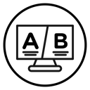 A B test Black Outline icon