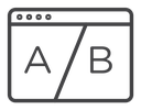 A B testing Black Outline icon