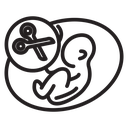 Abortion of fetus icon