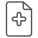 Add Document Plus Black Outline icon