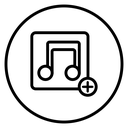 Add music Black Outline icon