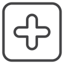 Add Rounded Square Black Outline icon