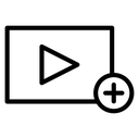 Add video Black Outline icon
