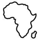 Africa map Black Outline icon