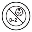 Age restriction sign for child icon