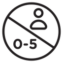 Age restriction sign for child icon