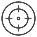 Aim Crosshair Target Black Outline icon