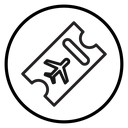 Airline ticket Black Outline icon