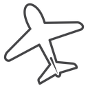 Airplane Diagonal Flight Black Outline icon