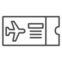 Airplane Ticket Stub Black Outline icon