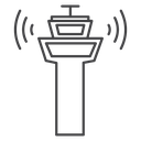 Airport Control Tower Black Outline icon